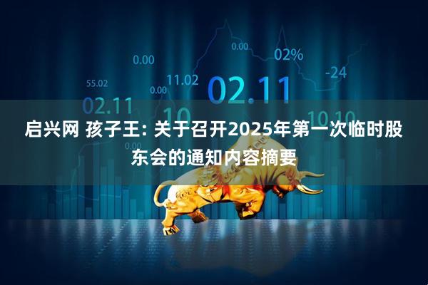 启兴网 孩子王: 关于召开2025年第一次临时股东会的通知内容摘要
