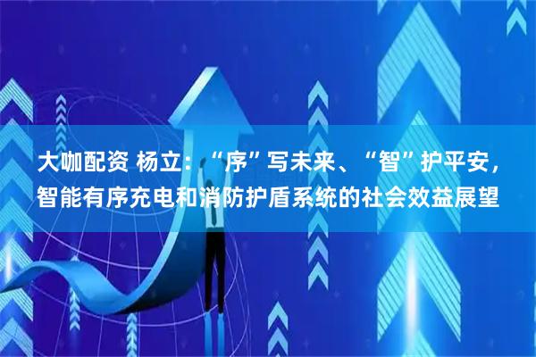 大咖配资 杨立：“序”写未来、“智”护平安，智能有序充电和消防护盾系统的社会效益展望
